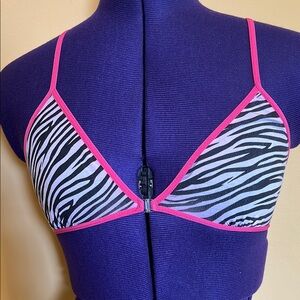 Zebra Print Bra Sm Front Closure
